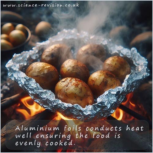 Aluminium foil is used to help cook foods evenly.